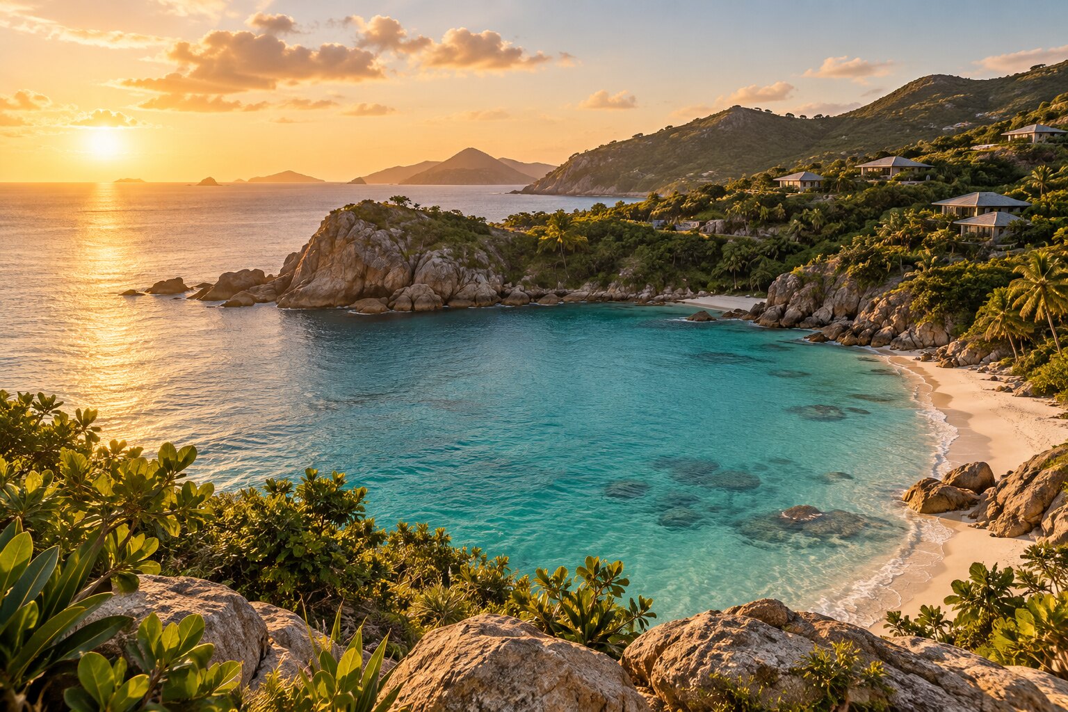 Illustrative Caribbean bay in St. Barth